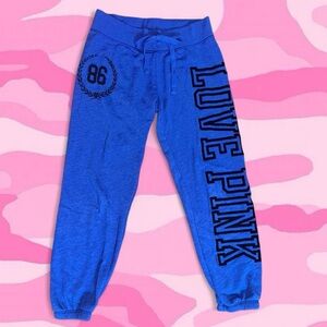 PINK Victoria's Secret Royal Blue Sweatpants ~ Size XS